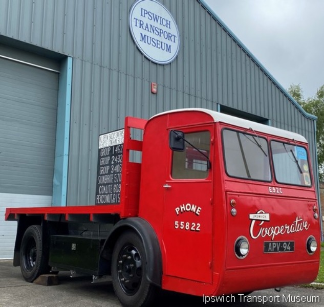 Lorry outside Ipswich Transport Museum